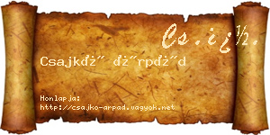Csajkó Árpád névjegykártya