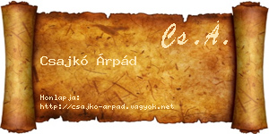 Csajkó Árpád névjegykártya