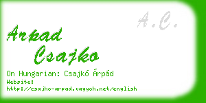arpad csajko business card