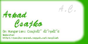 arpad csajko business card